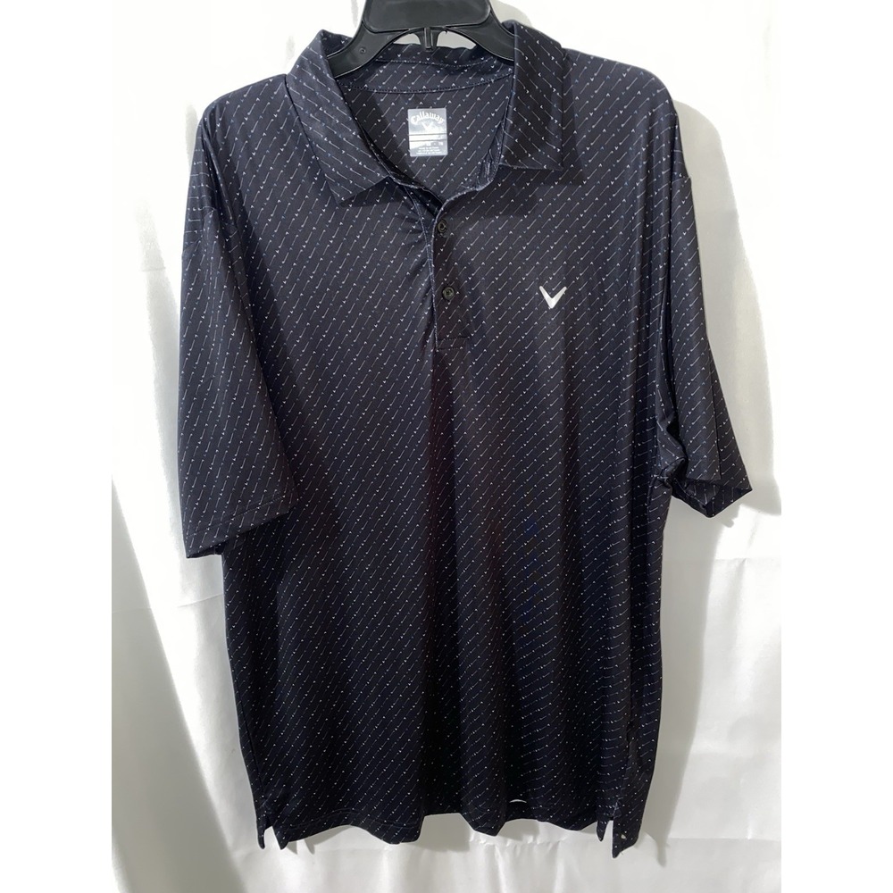 Callaway Opti-Dri Polo Shirt Men XL Golf Club All Over Print Performance Stretch